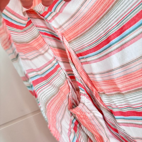 Beachlunchlounge Striped Flutter Sleeve Top Blouse Women's Size Medium - Picture 7 of 11